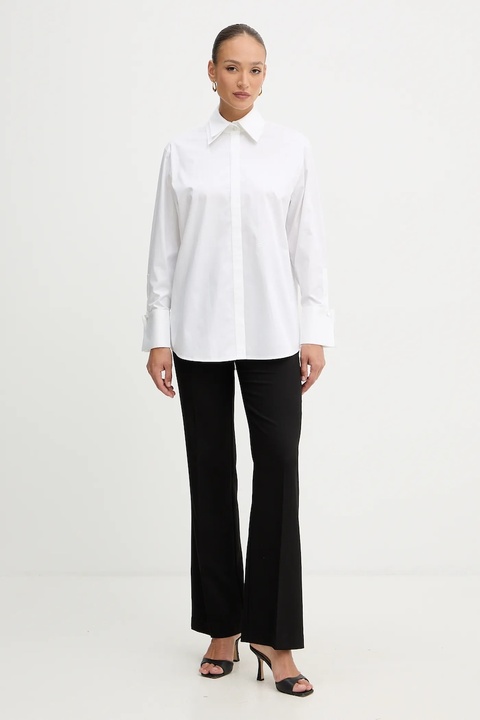 Karl Lagerfeld koszula bawełniana damska kolor biały relaxed z kołnierzykiem klasycznym A3W11020 - zdjęcie produktu nr 2