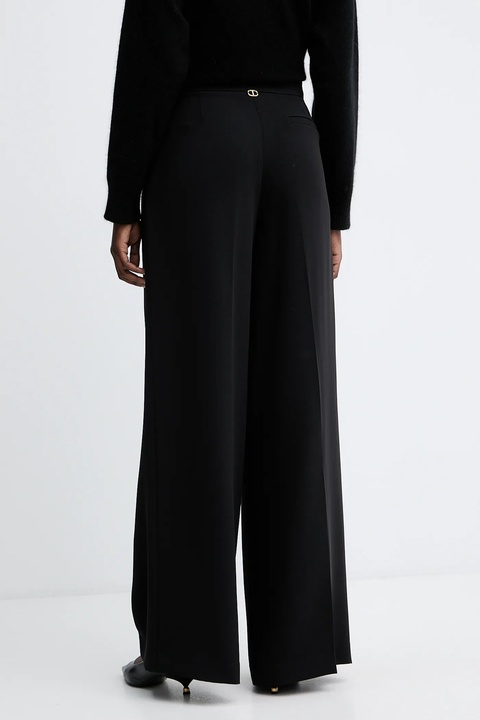 Twinset spodnie damskie kolor czarny szerokie high waist 252TT2401 - zdjęcie produktu nr 2