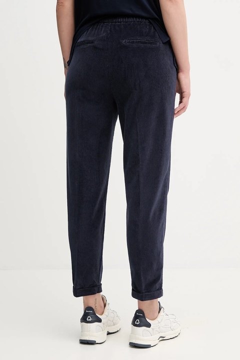 United Colors of Benetton spodnie sztruksowe damskie kolor granatowy proste high waist 4HA2556K4 - zdjęcie produktu nr 2