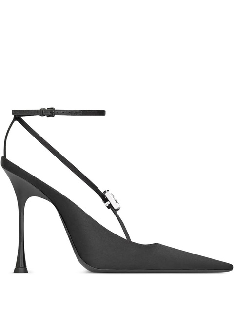 Saint Laurent Harlow crystal-embellished slingback pumps - Black - zdjęcie produktu nr 1