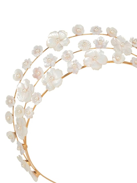 Jennifer Behr Jenette floral-appliqué crown - Gold - zdjęcie produktu nr 2