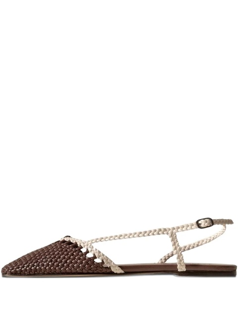 Hereu Rondaia wov-leather slingback flat pumps - Brown - zdjęcie produktu nr 1