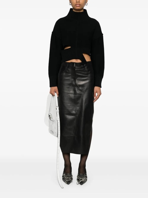 MM6 Maison Margiela cut-out cropped jumper - Black - zdjęcie produktu nr 1