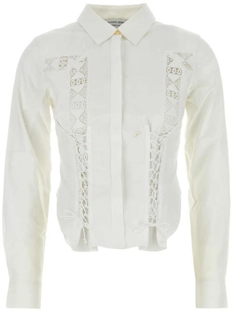 Marine Serre corset-style cotton shirt - White - zdjęcie produktu nr 1