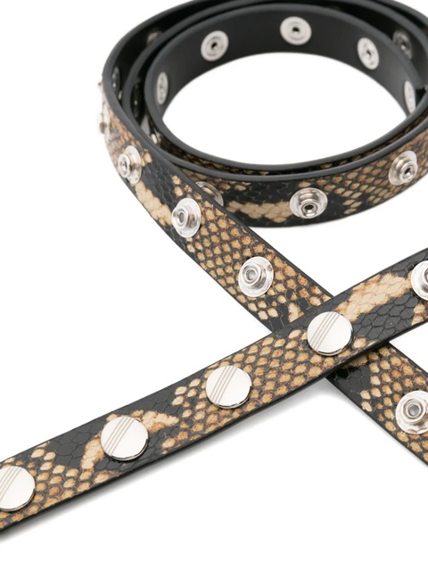 The Attico snakeskin-print studded belt - Black - zdjęcie produktu nr 1
