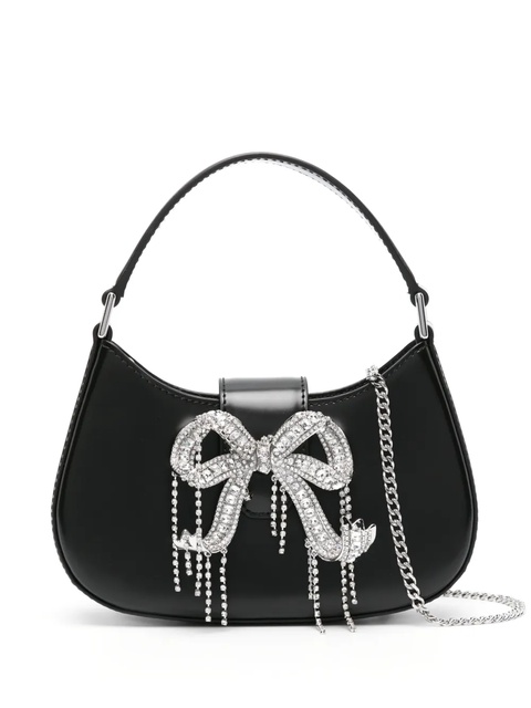 Self-Portrait bow-embellished shoulder bag - Black - zdjęcie produktu nr 1