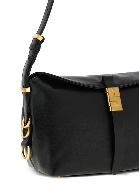 PINKO engraved-rings saddle shoulder bag - Black - zdjęcie produktu nr 2