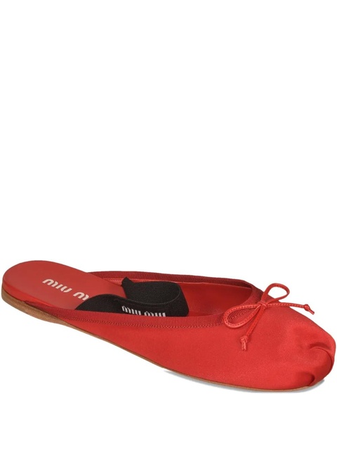 Miu Miu bow-detail mules - Red - zdjęcie produktu nr 1