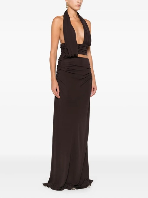 Christopher Esber draped cut-out maxi dress - Brown - zdjęcie produktu nr 1