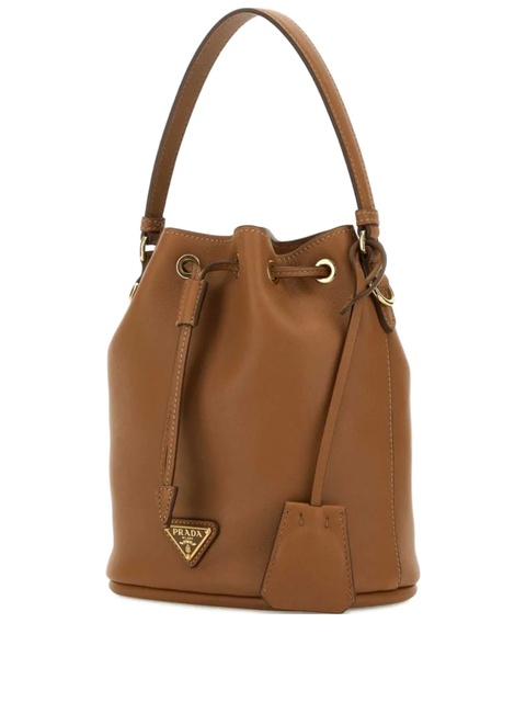Prada drawstring leather bucket bag - Brown - zdjęcie produktu nr 1