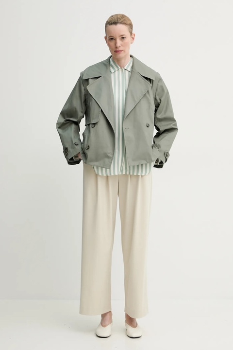 MUNTHE płaszcz SOFUA damski kolor szary przejściowy 251152125103 - zdjęcie produktu nr 2