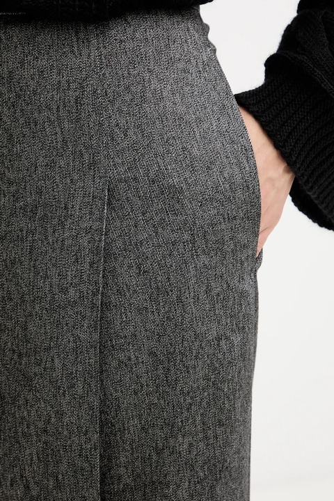 BOSS spodnie z domieszką wełny damskie kolor szary proste high waist 50548212 - zdjęcie produktu nr 2