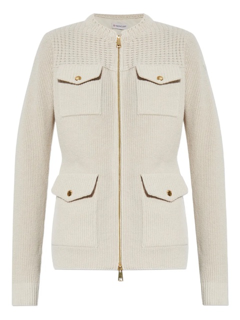 Moncler ribbed pocketed cardigan - Neutrals - zdjęcie produktu nr 1