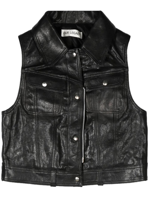 OUR LEGACY Doll leather vest - Black - zdjęcie produktu nr 1