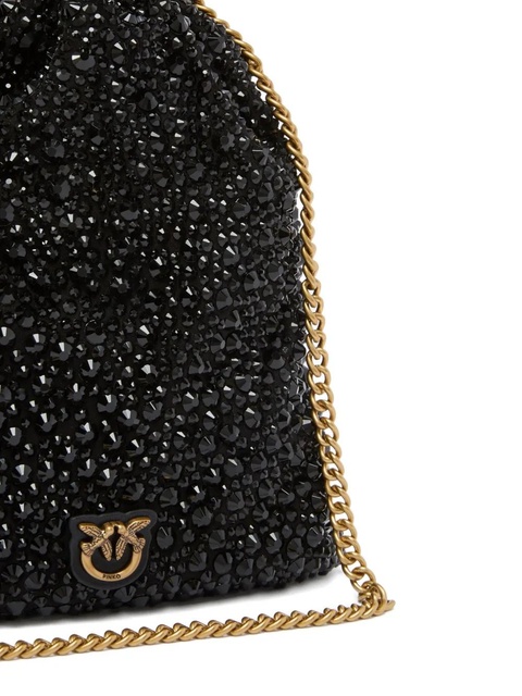 PINKO crystal-embellished drawstring clutch - Black - zdjęcie produktu nr 1