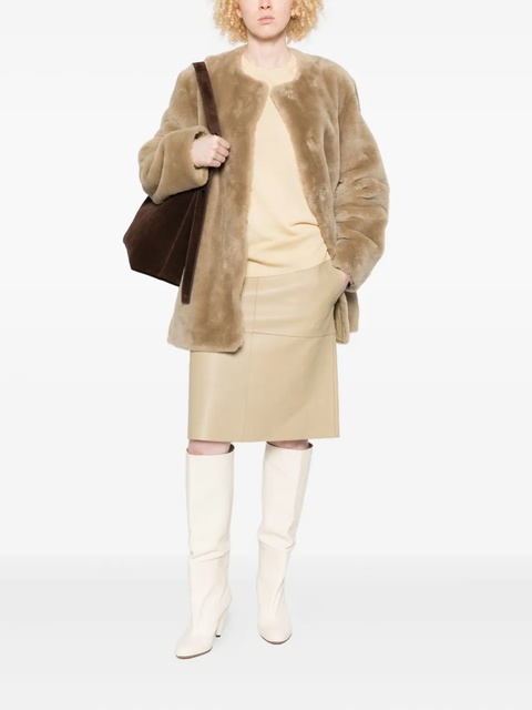 TOTEME paneled leather skirt - Neutrals - zdjęcie produktu nr 1