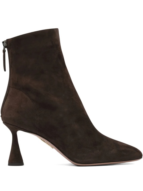 Aquazzura 75mm Amore suede ankle boots - Brown - zdjęcie produktu nr 1