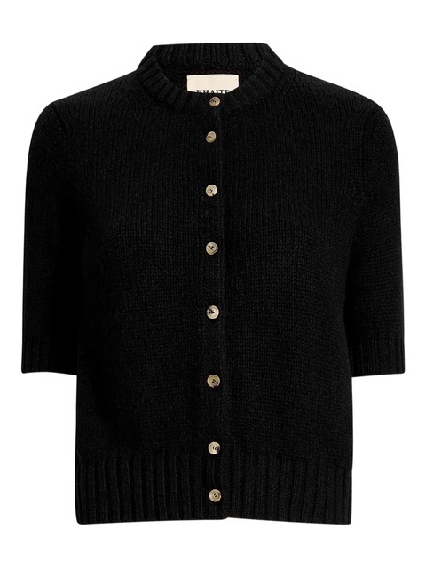 KHAITE short-sleeve button-up cardigan - Black - zdjęcie produktu nr 1