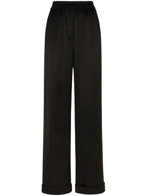 Dolce & Gabbana elasticated-waistband silk trousers - Black - zdjęcie produktu nr 1