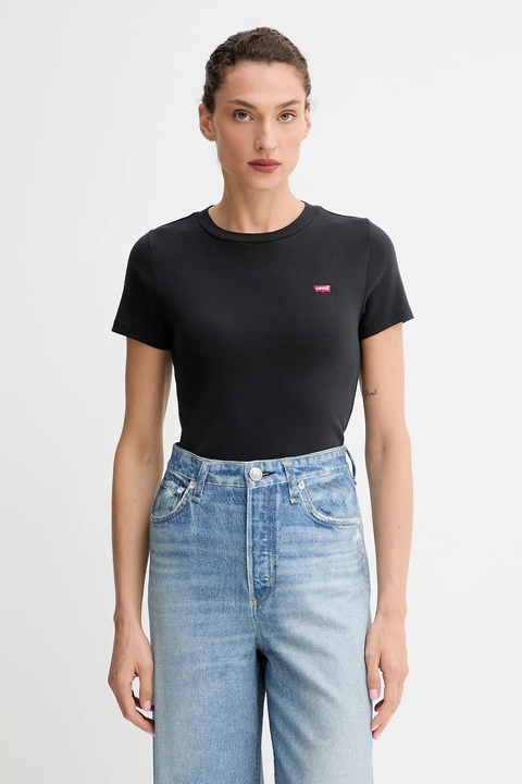 Levi's t-shirt bawełniany 2-pack damski kolor czarny 004AO - zdjęcie produktu nr 1