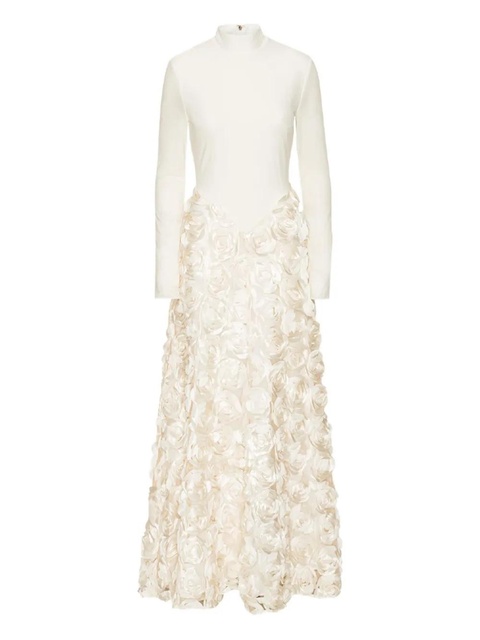 ROTATE BIRGER CHRISTENSEN rose-embellished dress - Neutrals - zdjęcie produktu nr 1