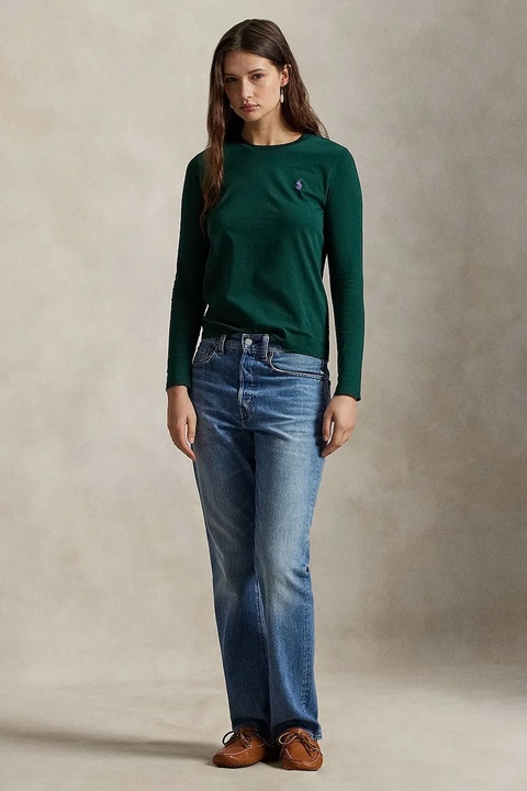 Polo Ralph Lauren longsleeve bawełniany kolor zielony 211898699 - zdjęcie produktu nr 2