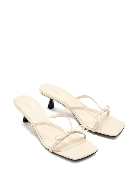 ANINE BING 55mm bow-detail square-toe sandals - Neutrals - zdjęcie produktu nr 2