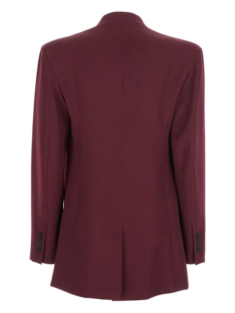 The Attico padded-shoulder gabardine blazer - Red - zdjęcie produktu nr 1