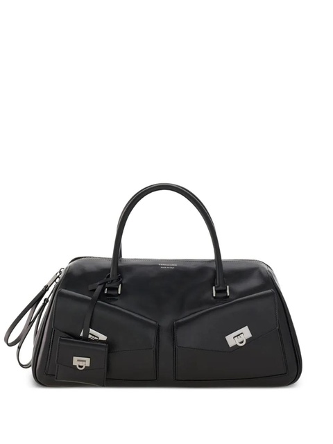Ferragamo medium leather flap-pockets tote bag - Black - zdjęcie produktu nr 1
