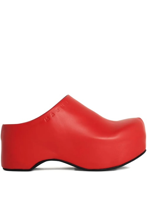Marni platform debossed-logo slippers - Red - zdjęcie produktu nr 1