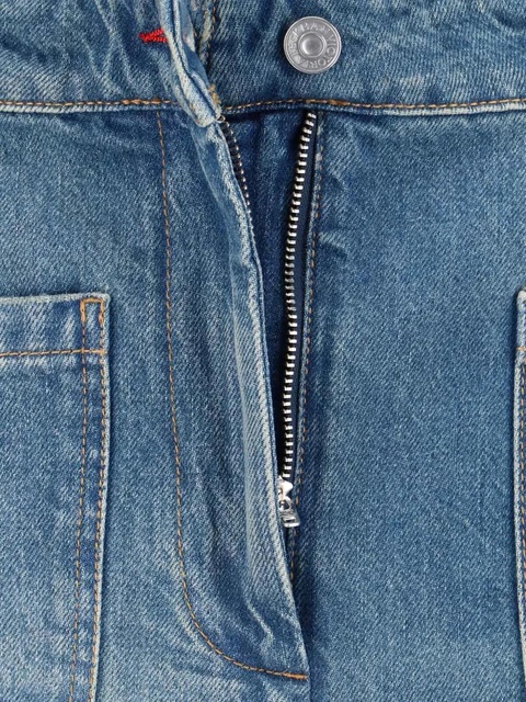 Victoria Beckham topstitching-detail patch-pocket jeans - Blue - zdjęcie produktu nr 2