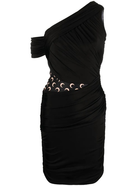 Marine Serre draped one-shoulder dress - Black - zdjęcie produktu nr 1