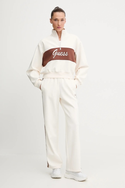 Guess bluza FABIA damska kolor beżowy z aplikacją V5BQ00 KCX22 - zdjęcie produktu nr 2
