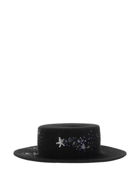Ruslan Baginskiy wide-brim sequin-embellished hat - Black - zdjęcie produktu nr 2