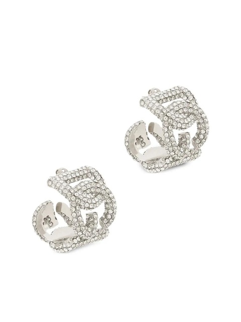Dolce & Gabbana logo crystal-embellished earrings - Silver - zdjęcie produktu nr 2