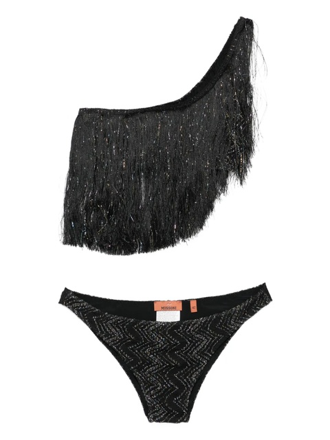 Missoni fringe one-shoulder bikini - Black - zdjęcie produktu nr 1