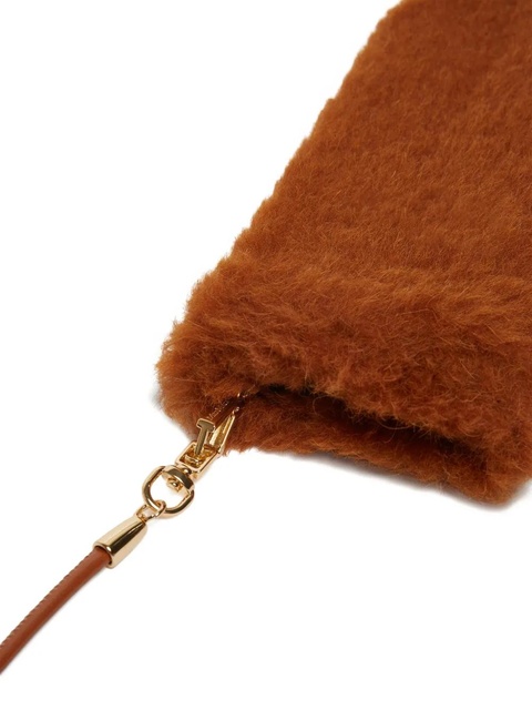 Max Mara furry-texture mittens - Brown - zdjęcie produktu nr 2