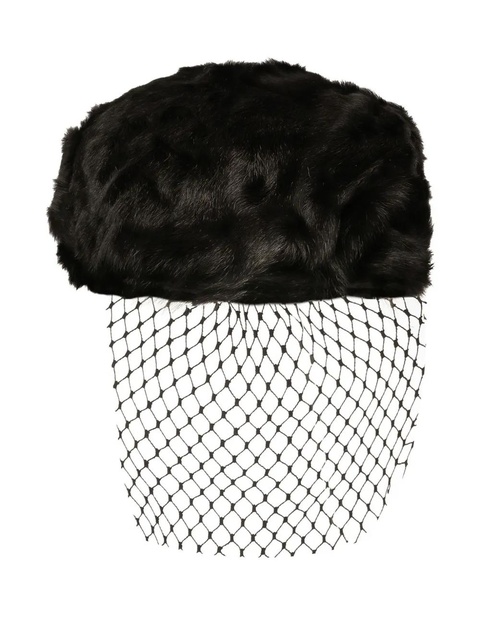 Dolce & Gabbana flat cap with veil - Black - zdjęcie produktu nr 1