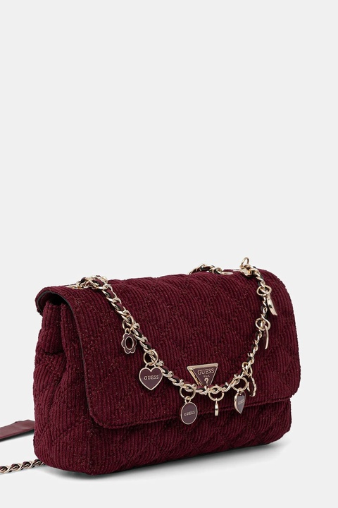 Guess torebka sztruksowa GIULLY kolor bordowy HWCG96 73200 - zdjęcie produktu nr 2
