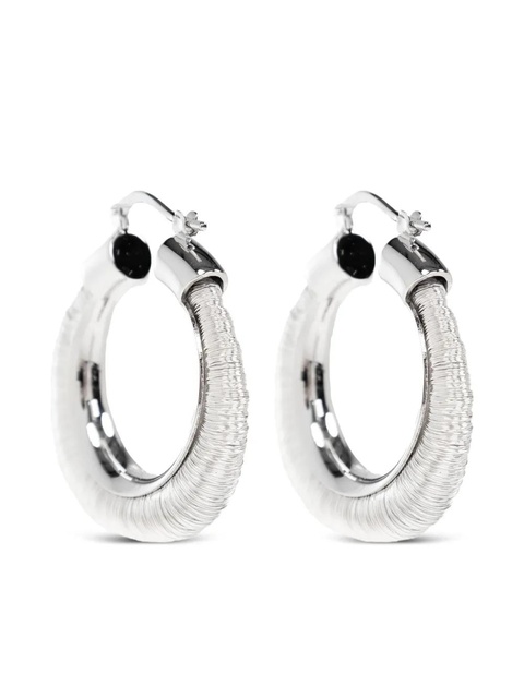 Jil Sander metallic hoop earrings - Grey - zdjęcie produktu nr 1