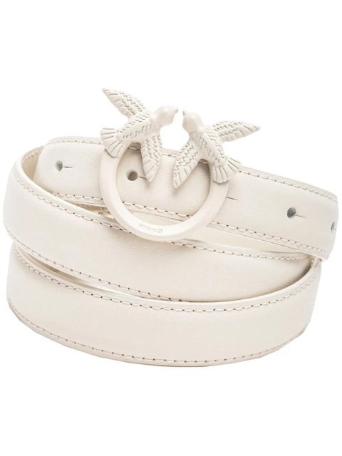 PINKO Love Birds leather belt - White - zdjęcie produktu nr 1