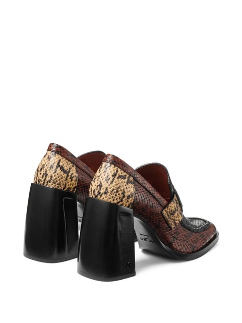 Jimmy Choo 80mm Tylor snakeskin-effect block-heel pumps - Brown - zdjęcie produktu nr 2
