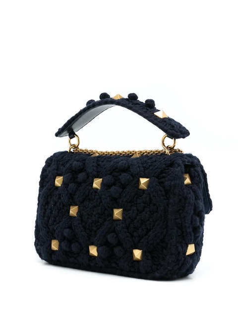 Valentino Garavani Rockstud knitted tote bag - Blue - zdjęcie produktu nr 2