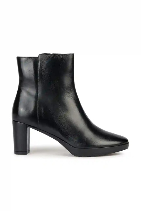 Geox botki skórzane D WALK PLEASURE 60 damskie kolor czarny na słupku D36TEC 00043 C9999 - zdjęcie produktu nr 1