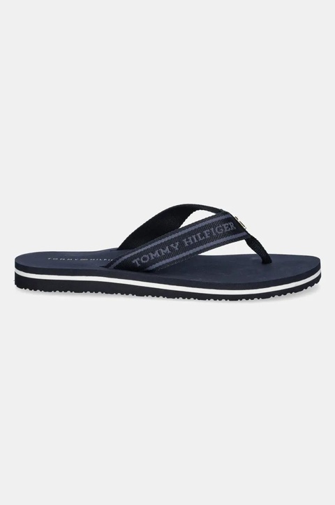 Tommy Hilfiger japonki HILFIGER WEBBING BEACH SANDAL damskie kolor granatowy na płaskim obcasie FW0FW08515 - zdjęcie produktu nr 2