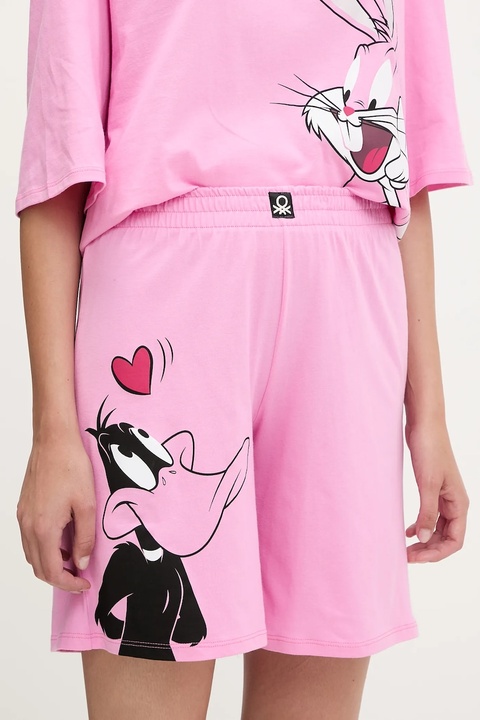 United Colors of Benetton piżama bawełniana kolor różowy 30963P03W - zdjęcie produktu nr 2