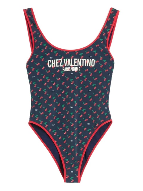 Valentino Garavani Cherryfic-print swimsuit - Blue - zdjęcie produktu nr 1