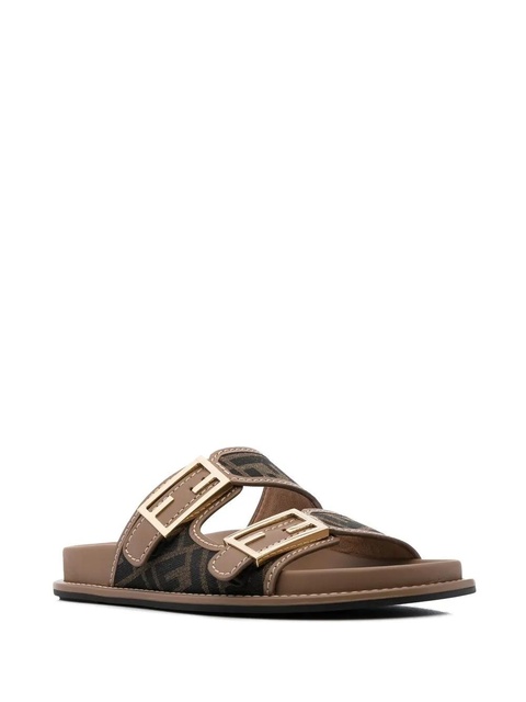 FENDI logo-print leather sandals - Green - zdjęcie produktu nr 2