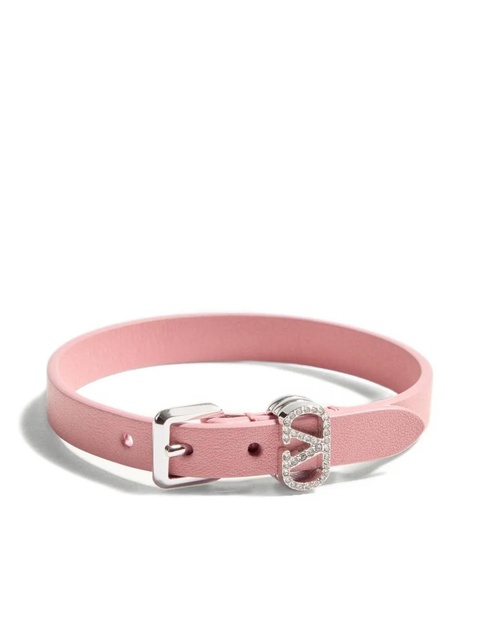 Valentino Garavani Ovalette Swarovski®-crystal leather bracelet - Pink - zdjęcie produktu nr 1