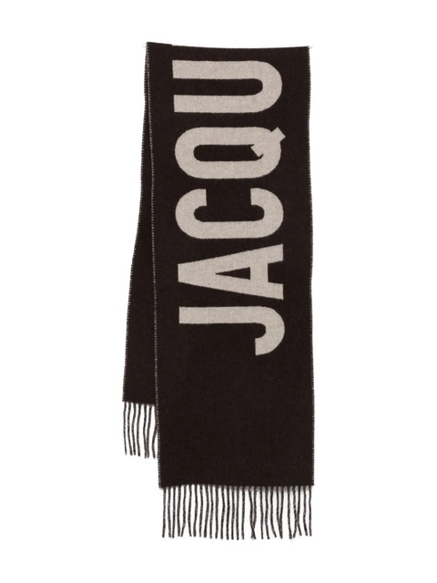 Jacquemus logo-jacquard wool scarf - Brown - zdjęcie produktu nr 1